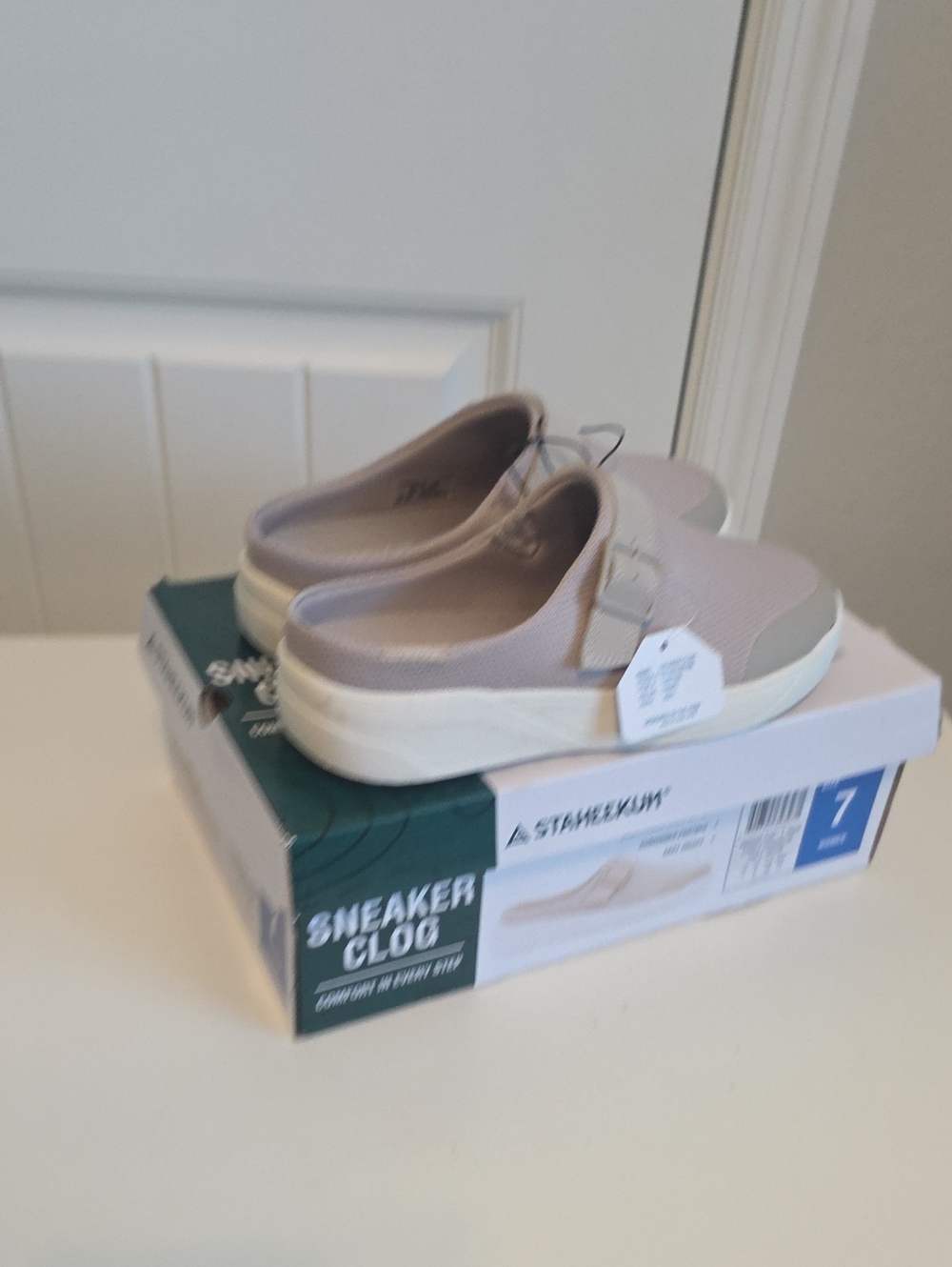 Women's Slip-On Sneaker Clog in Light Taupe